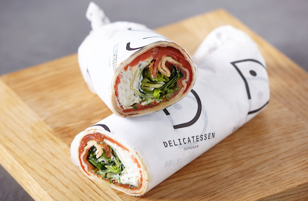 Delicatessen - Grillet tortillawrap med laks