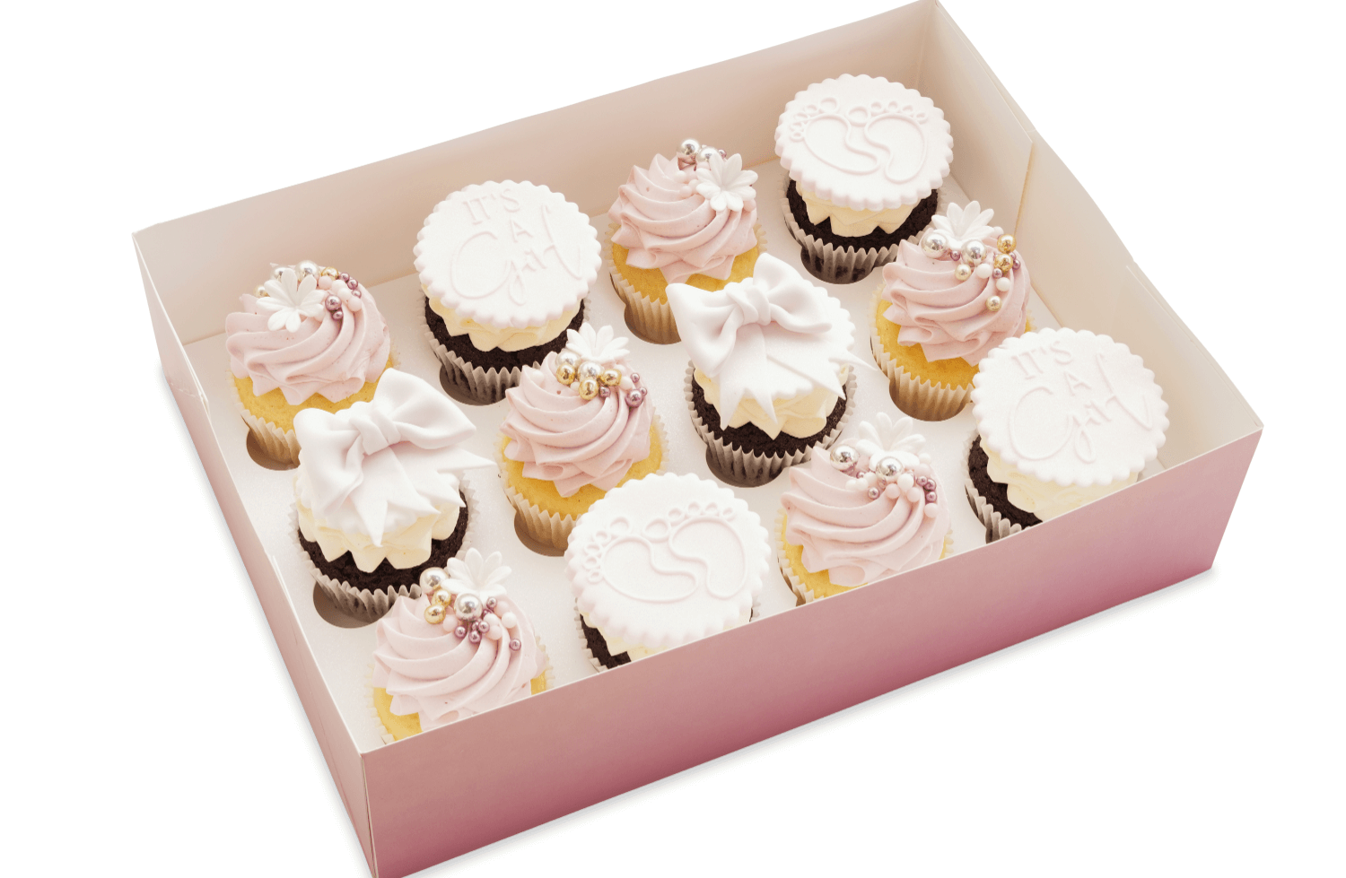 Cakes by Hancock - Babyshower Girl Cupcakes 12 pk