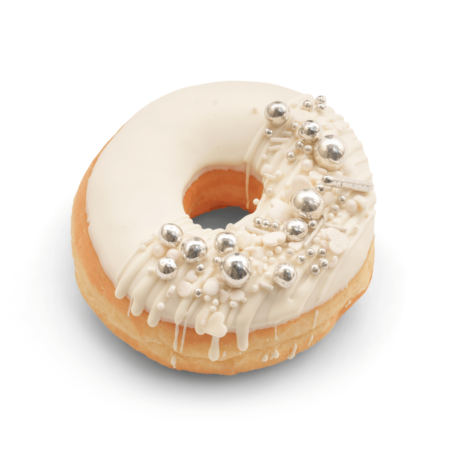 Cakes by Hancock - White & Silver Doughnut