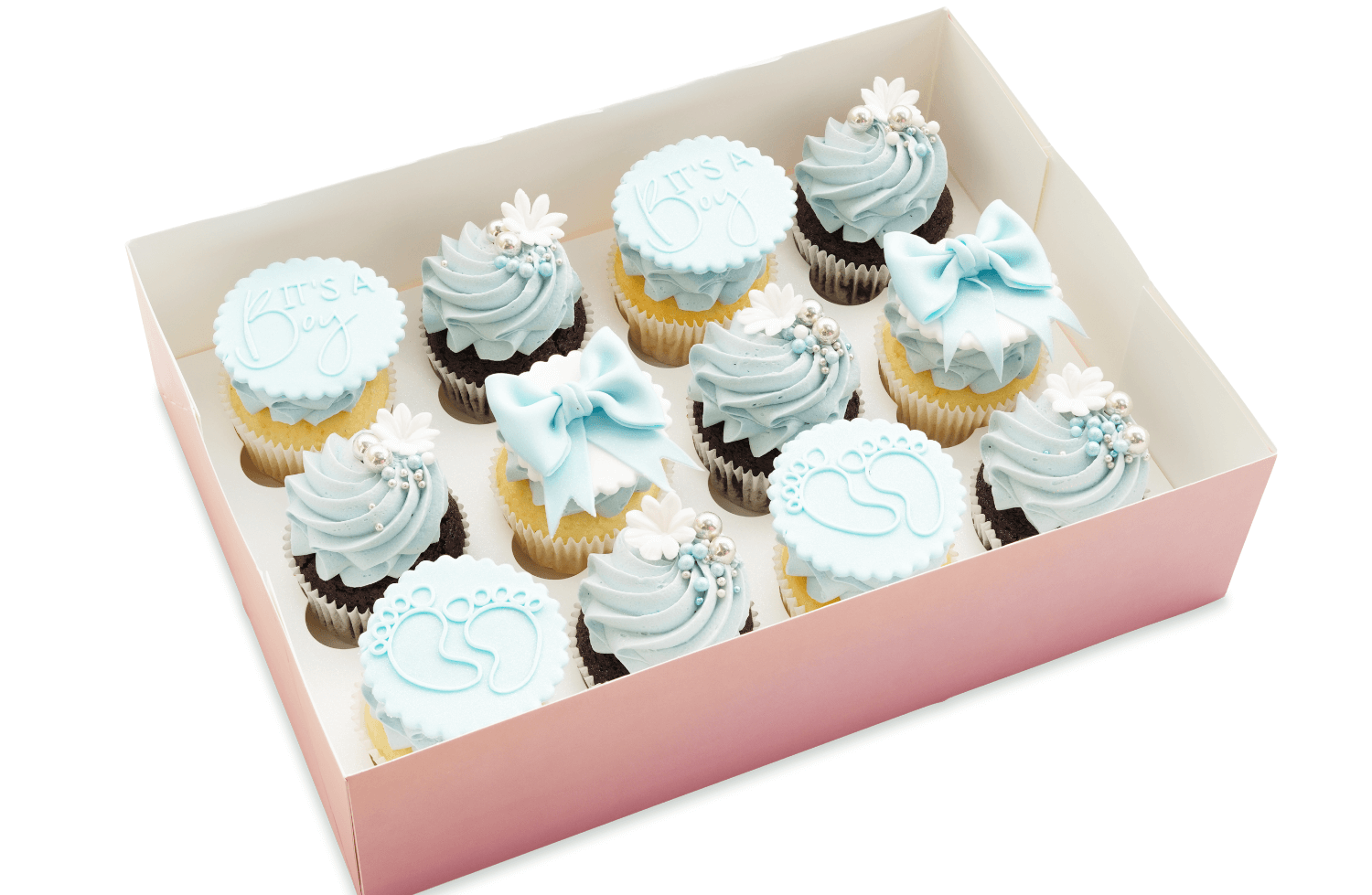 Cakes by Hancock - Babyshower Boy Cupcakes 12 pk