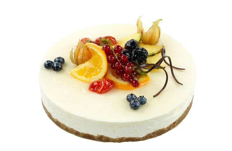 Hjemmebakeriet - Ostekake med frukt og kjeksbunn