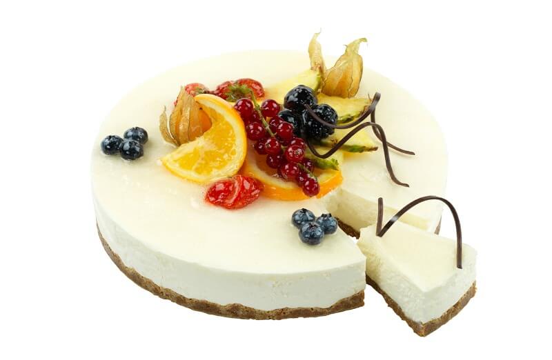 Aasmundsen bakeri - Ostekake med frukt og kjeksbunn