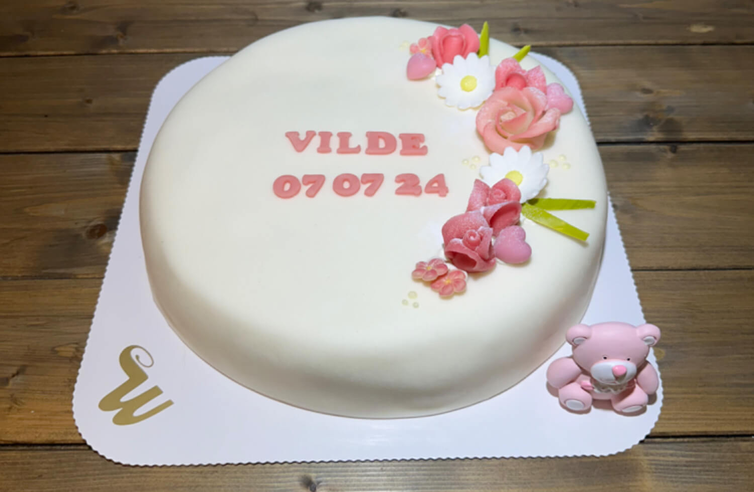 Westre bakeri - Dåpskake kvit