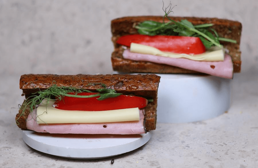 Thelins Konditori - Glutenfri ost- och skinksmörgås