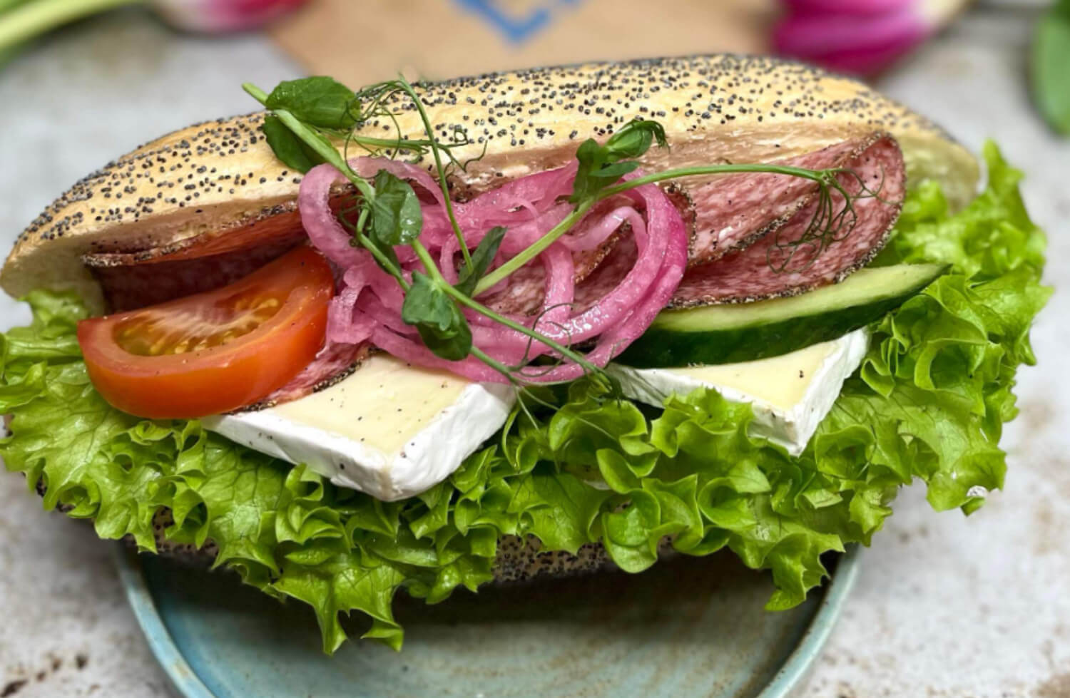 Konditori Lido - Brie/salami smörgås