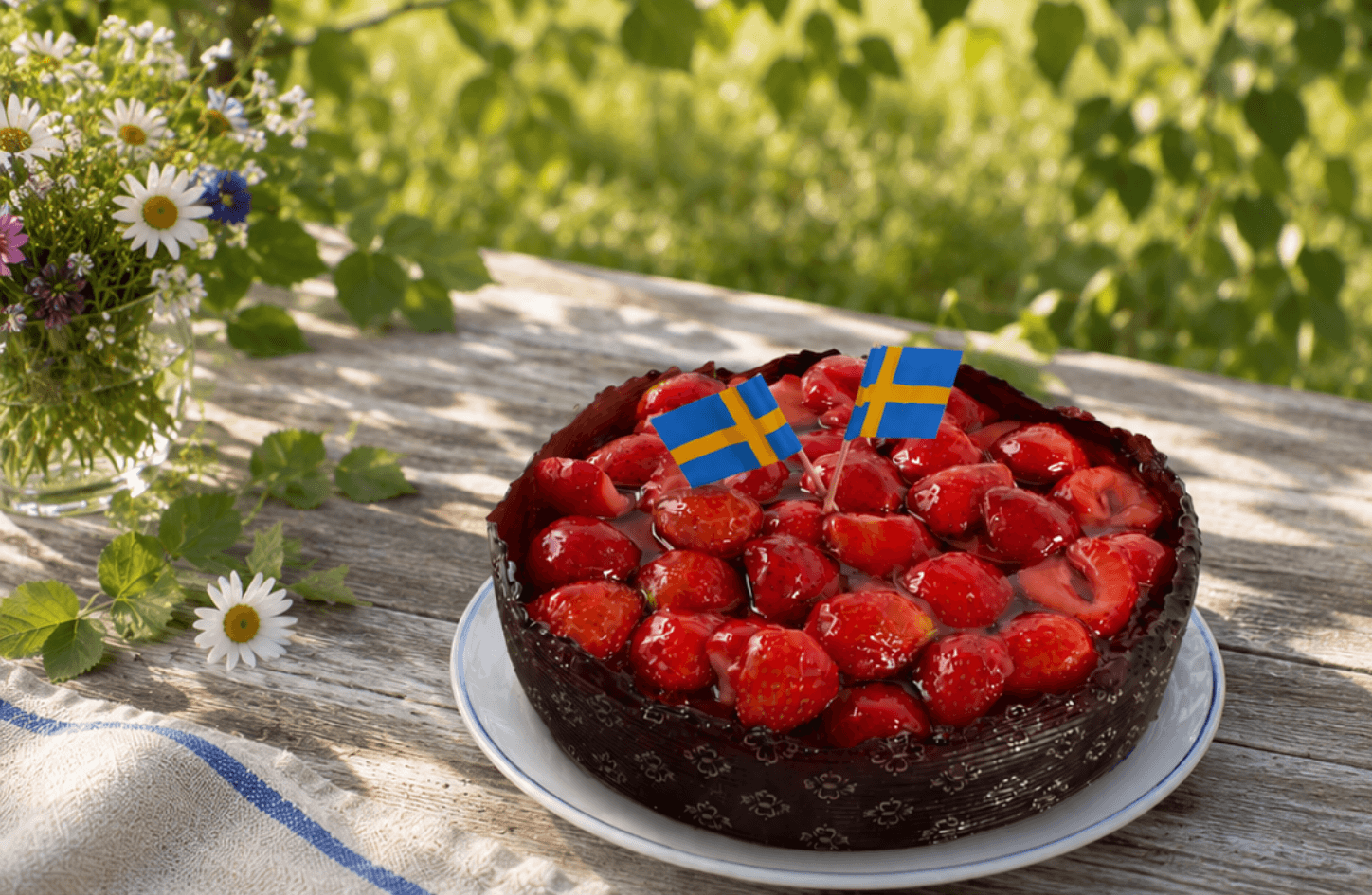 Åby Konditori - Sommartårta Jordgubb (mjölk- & glutenfri)