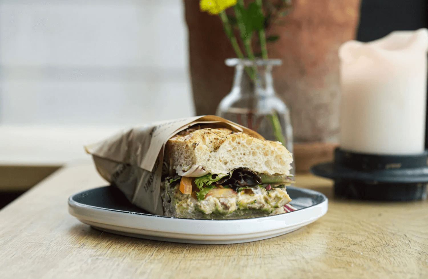 Berbusmel - Focaccia Kylling i urtemajones
