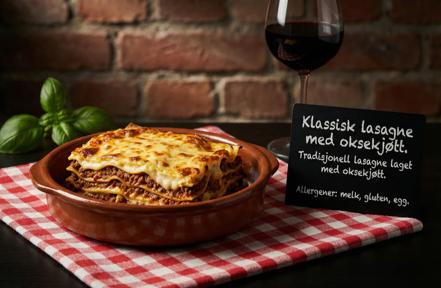 Klassisk lasagne med oksekjøtt