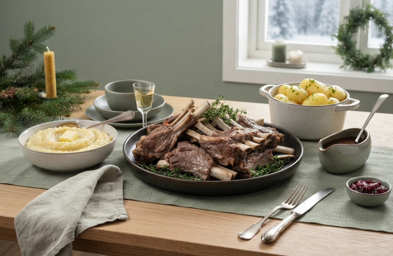 Julemiddagsbuffet med pinnekjøtt
