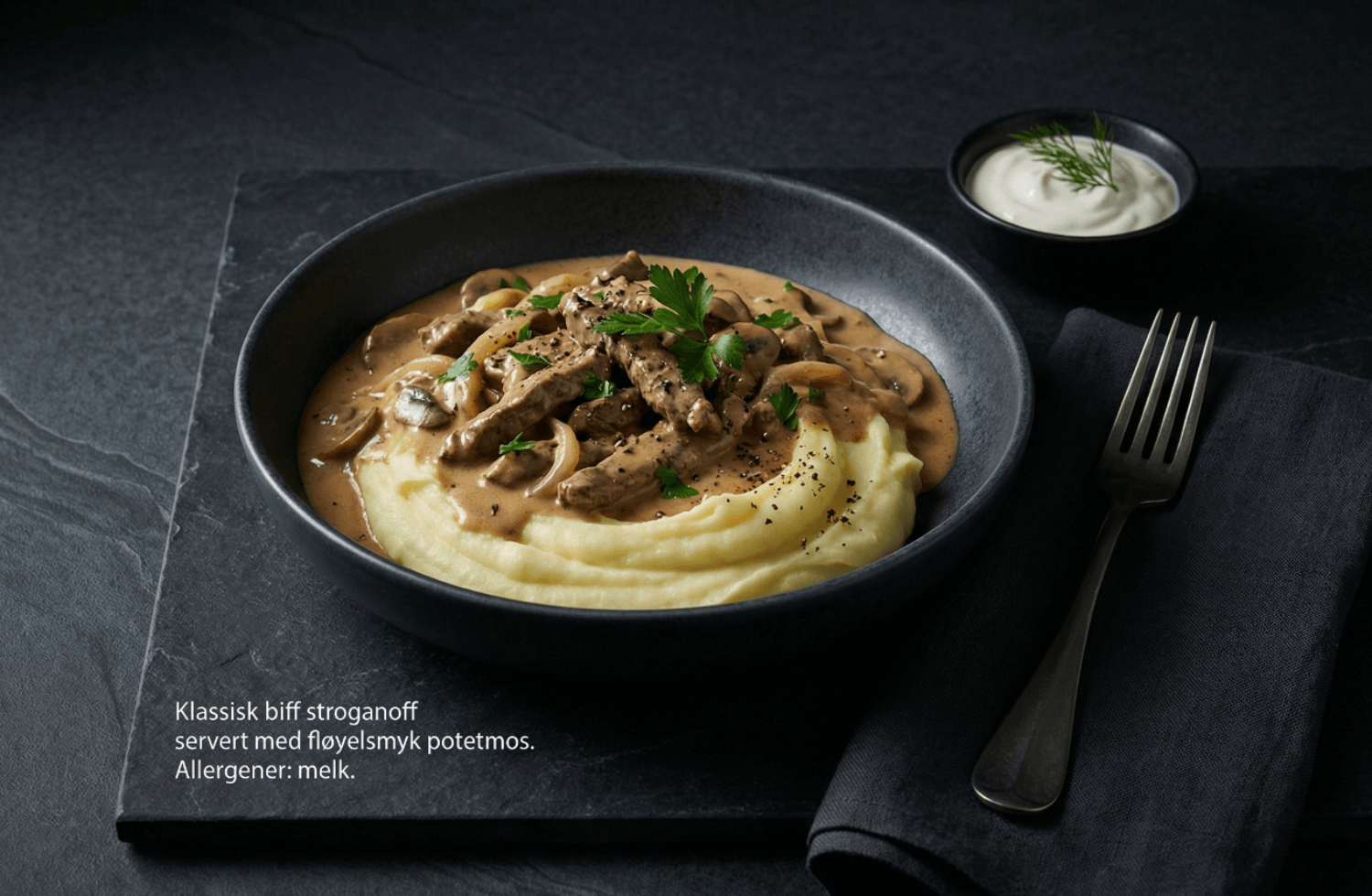 Viken Mathus - Biff stroganoff med potetmos