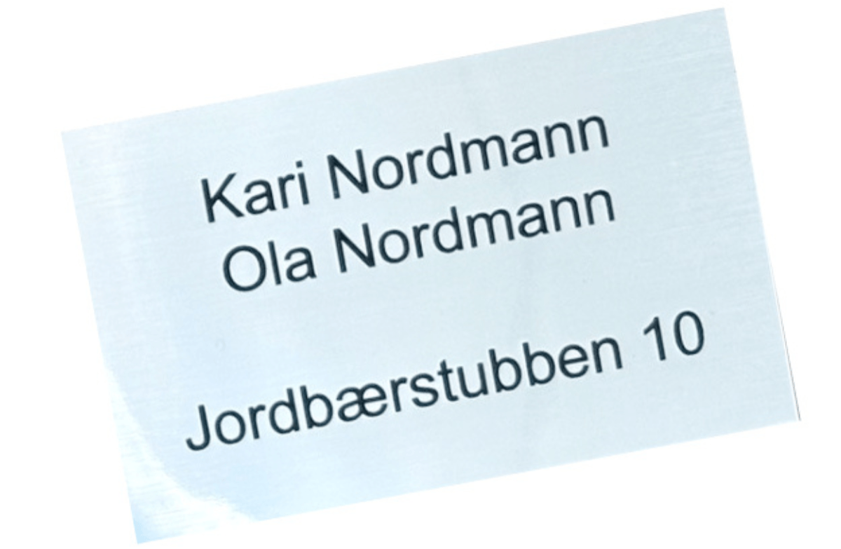 Skilt Asker Produkt - Postkasseskilt