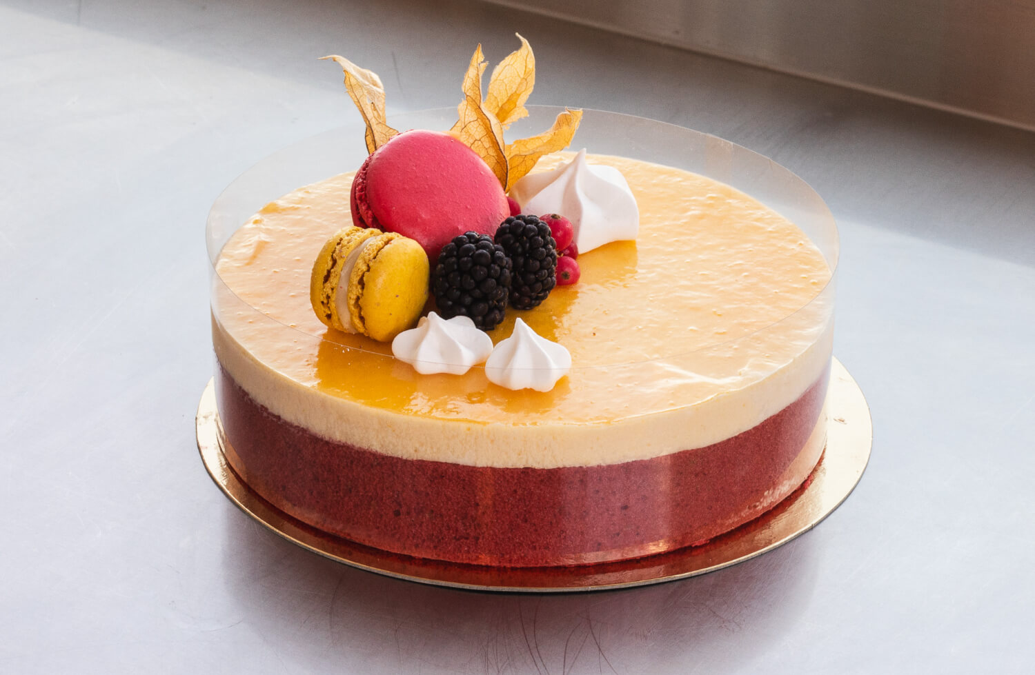 The Bakery - Passionfruit & raspberry mousse cake 	