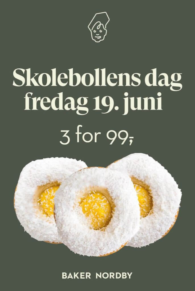 Baker Nordby - Skolebollens dag! 3 for 99,- 