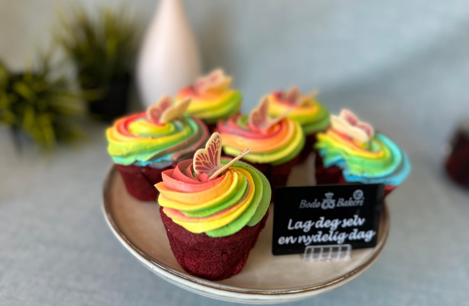 Bodø bakeri - Regnbue cupcakes