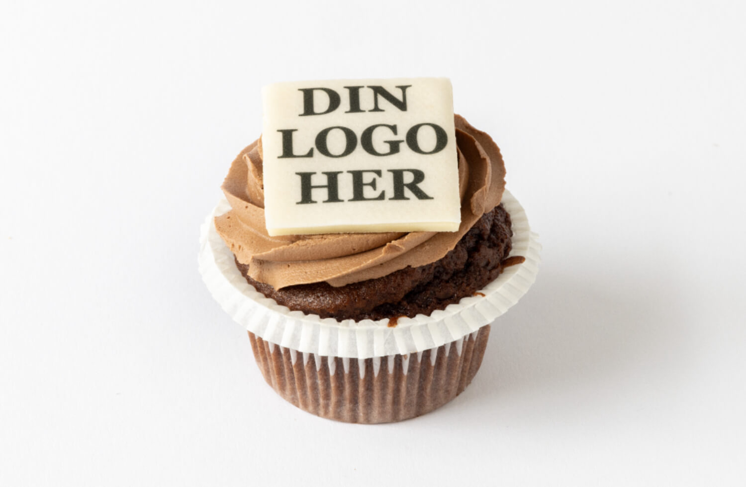 Baker Brun & Solbrød - Sjokoladecupcake med bilde/logo