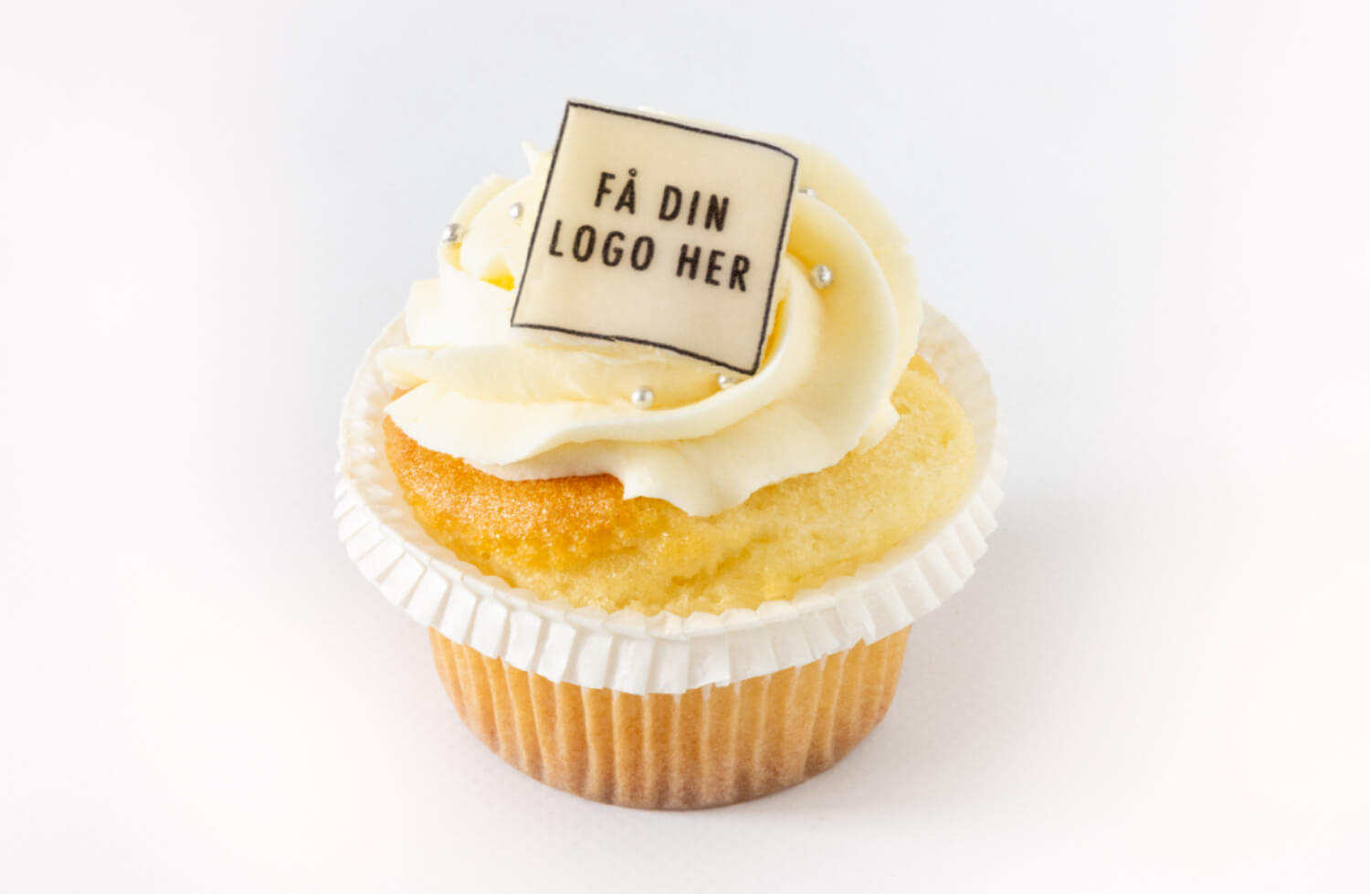 Baker Brun & Solbrød - Vaniljecupcake med bilde/logo