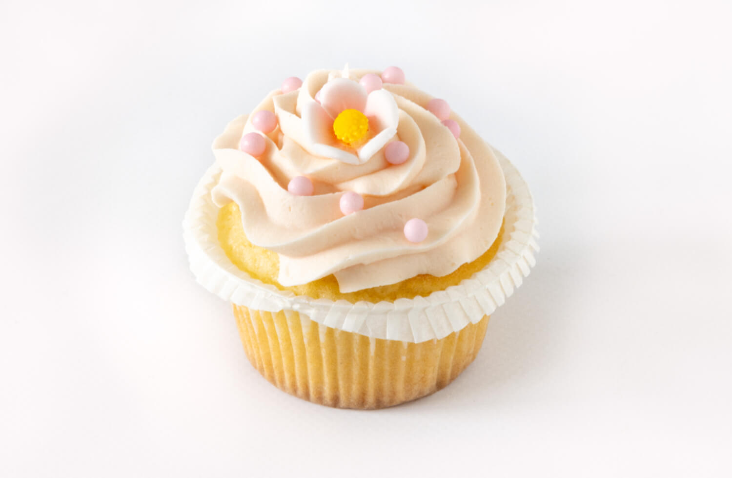 Baker Brun & Solbrød - Vaniljecupcake med rosa blomst
