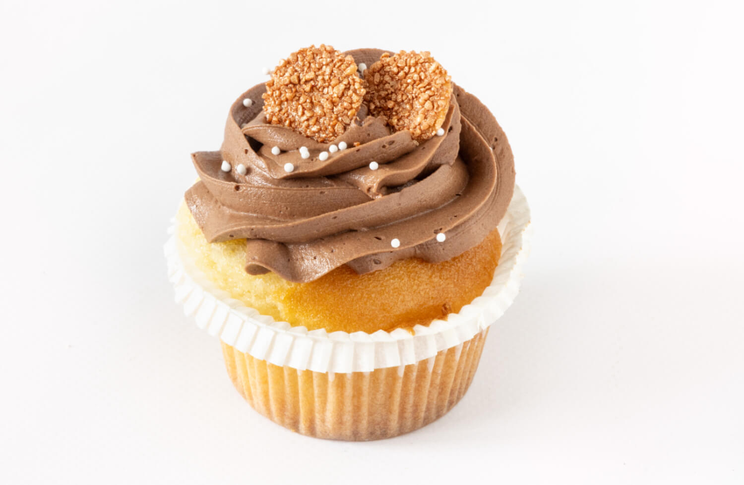 Baker Brun & Solbrød - Vaniljecupcake med sjokoladetopping