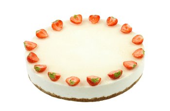 Vanité - Ostekake med jordbær og kjeksbunn