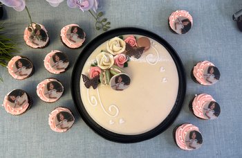 Bodø bakeri - Konfirmasjonspakke marsipankake + cupcakes