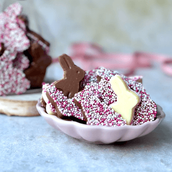 Fjelberg - Harer med miniperler Smelt sjokolade